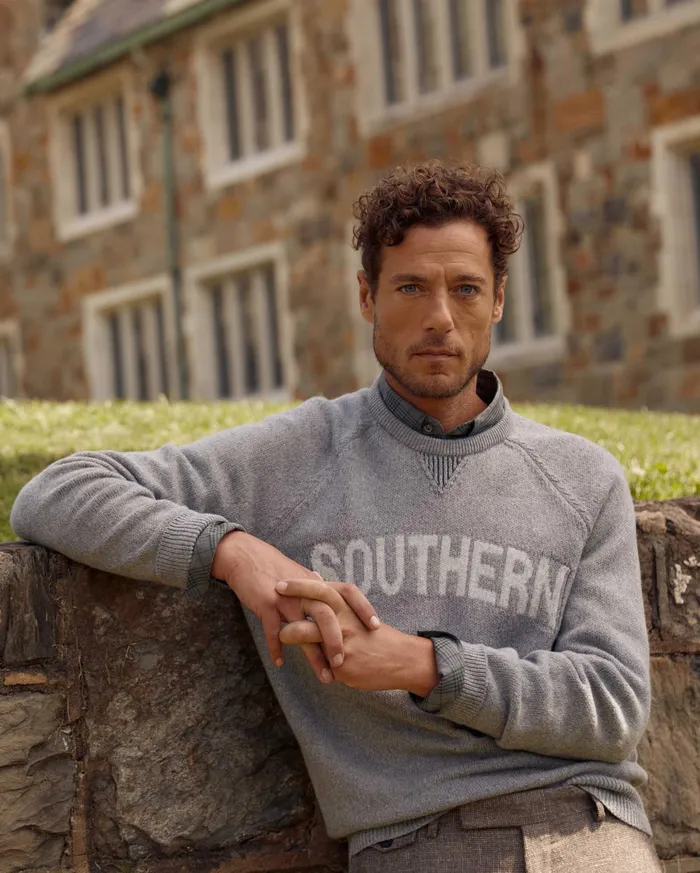Men Southern Sweater Grey Billy Reid Sweaters and Sweatshirts