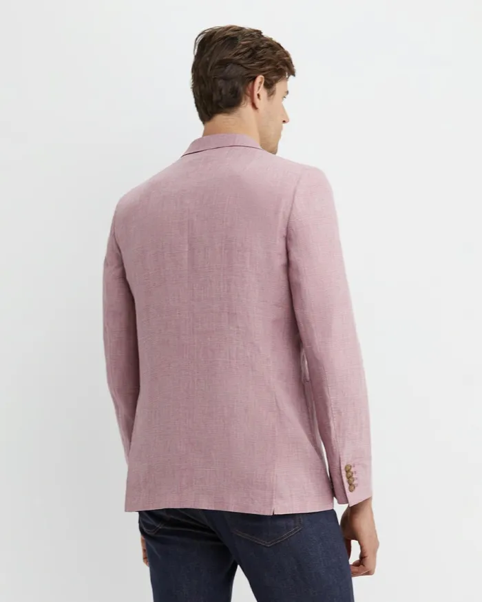 Men Sportscraft Jackets and Blazers Farrer Linen Sports Jacket Dusty Pink