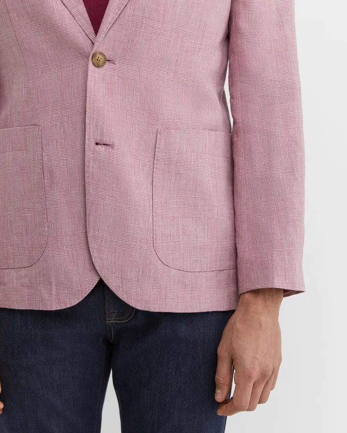 Men Sportscraft Jackets and Blazers Farrer Linen Sports Jacket Dusty Pink