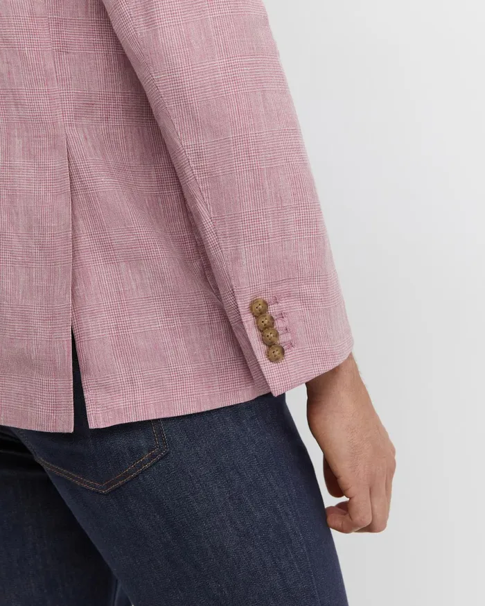 Men Sportscraft Jackets and Blazers Farrer Linen Sports Jacket Dusty Pink