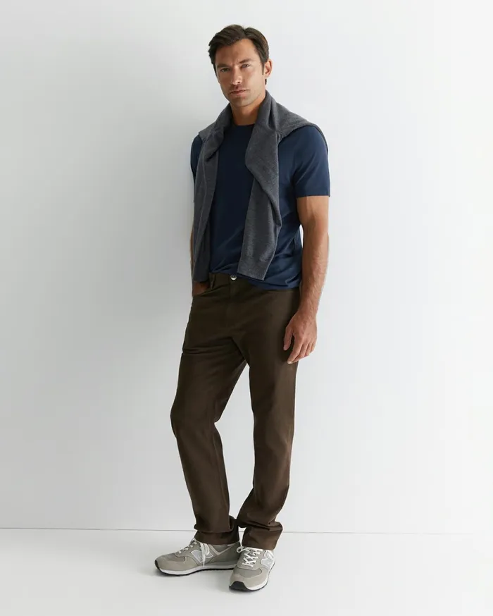 Men Sportscraft Pants Bedford Jean Chocolate