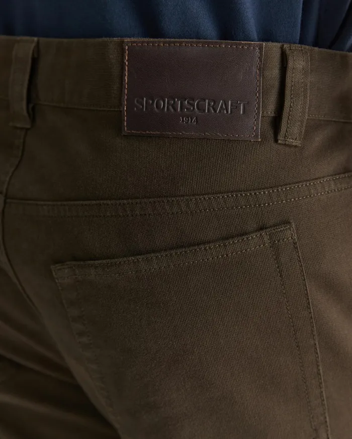 Men Sportscraft Pants Bedford Jean Chocolate