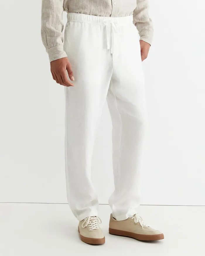 Men Sportscraft Pants Caffery Linen Pant White
