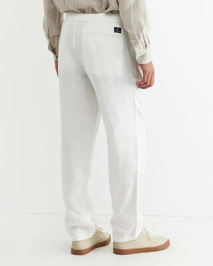Men Sportscraft Pants Caffery Linen Pant White