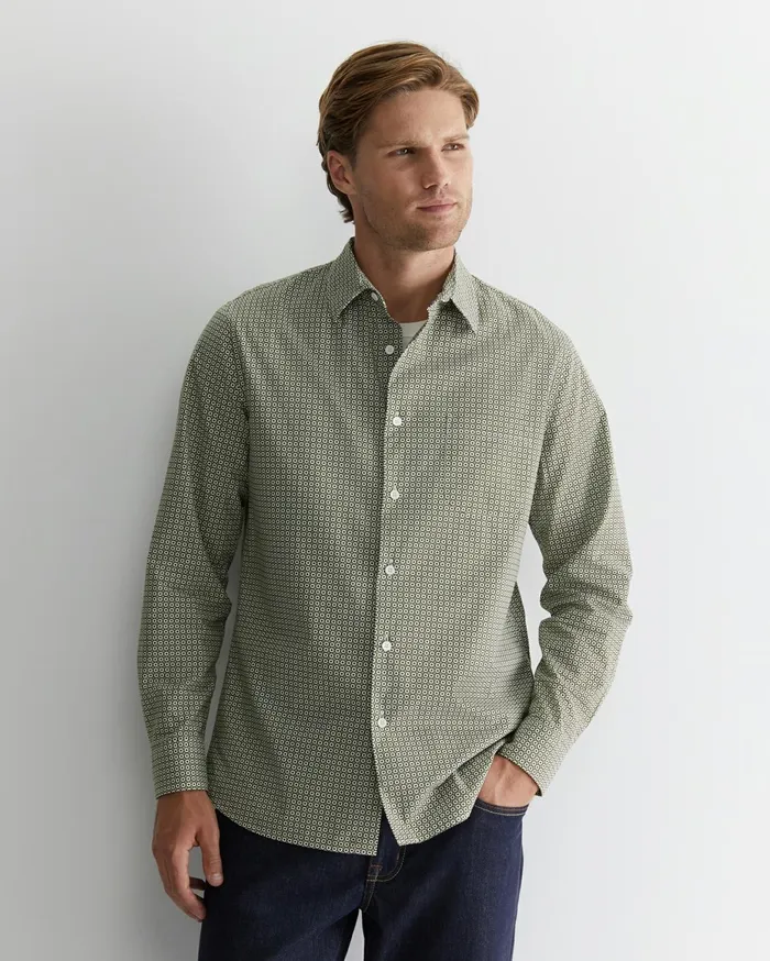 Men Sportscraft Shirts Claremont Print Shirt Foliage