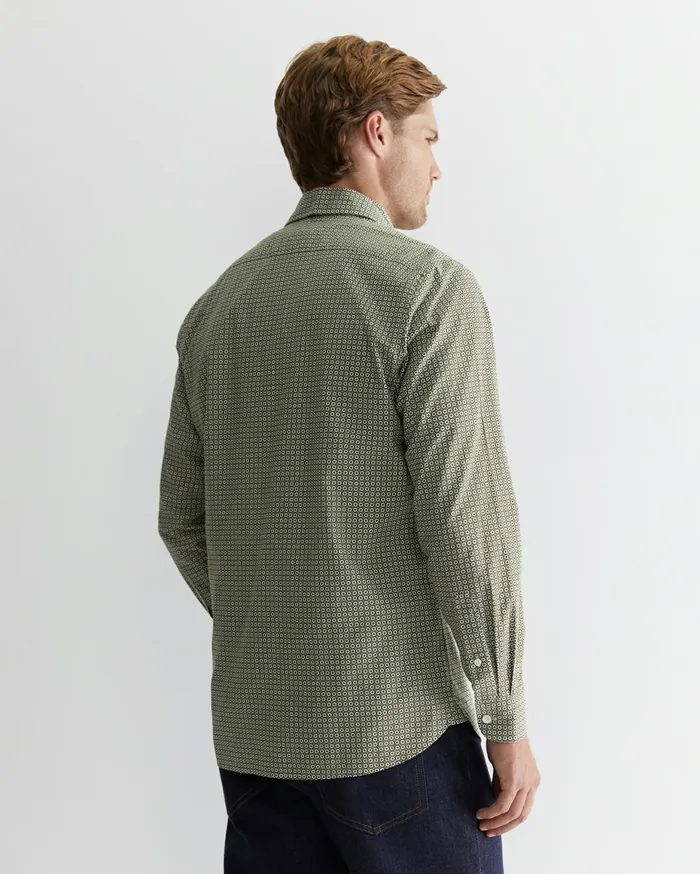 Men Sportscraft Shirts Claremont Print Shirt Foliage