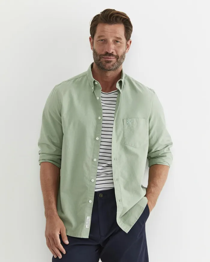 Men Sportscraft Shirts Oxford Long Sleeve Shirt Vine