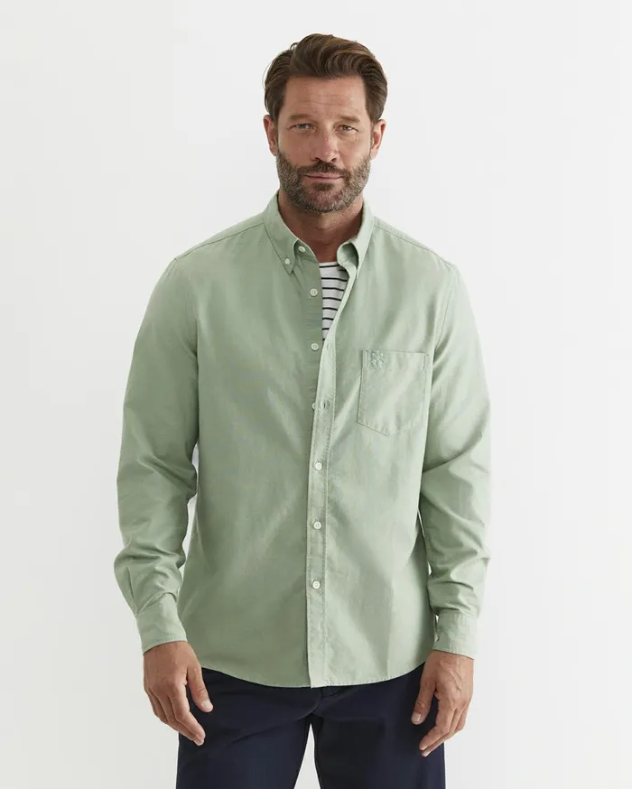 Men Sportscraft Shirts Oxford Long Sleeve Shirt Vine