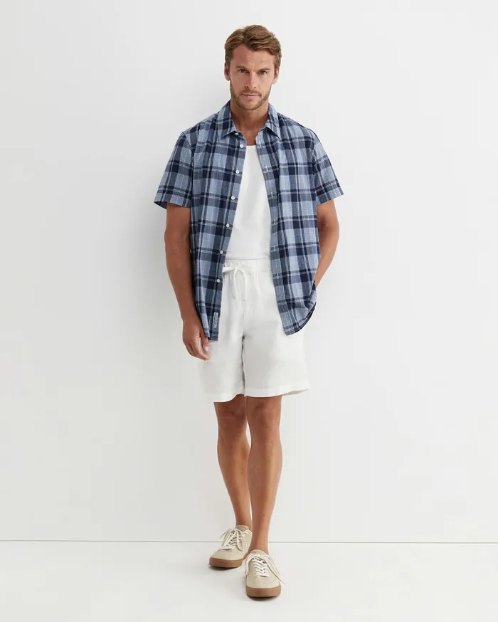 Men Sportscraft Shorts Caffery Linen Short White