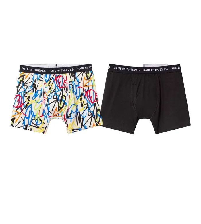 Men Supersoft Boxer Briefs White Black Underwear 2 Pack Pair Of Thieves Boxer Briefs