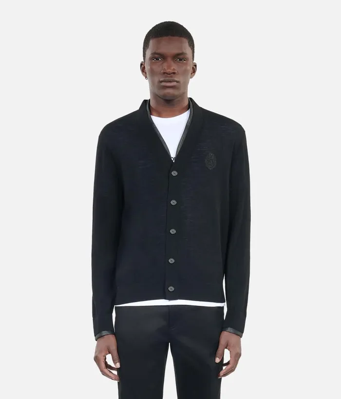 Men Sweaters THE KOOPLES Black Merino Wool Cardigan Men Sweaters THE KOOPLES Black Merino Wool Cardigan