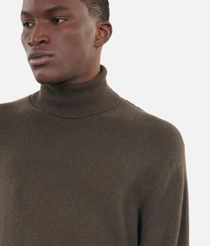 Men Sweaters THE KOOPLES Khaki Cashmere Sweater Men Sweaters THE KOOPLES Khaki Cashmere Sweater