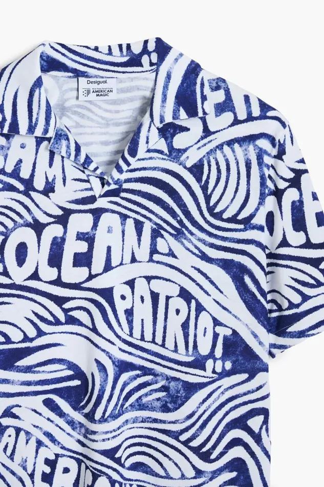 Men Tshirts Desigual Blue American Magic Shirt