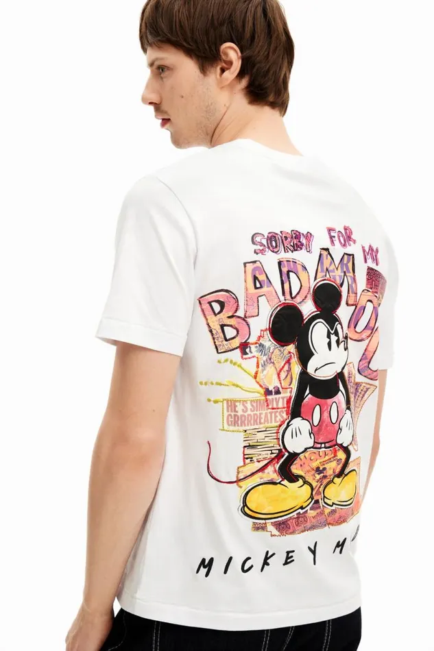 Men Tshirts Desigual Shortsleeved Mickey Mouse Tshirt With A Phrase