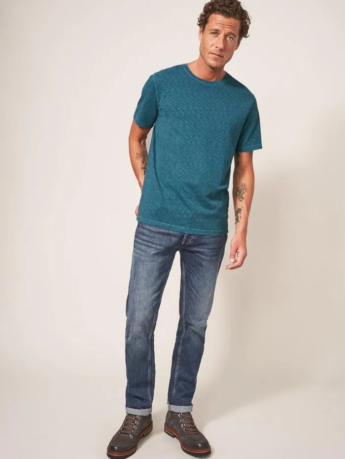 Men TSHIRTS White Stuff Abersoch Short Sleeve Tee Mid Teal