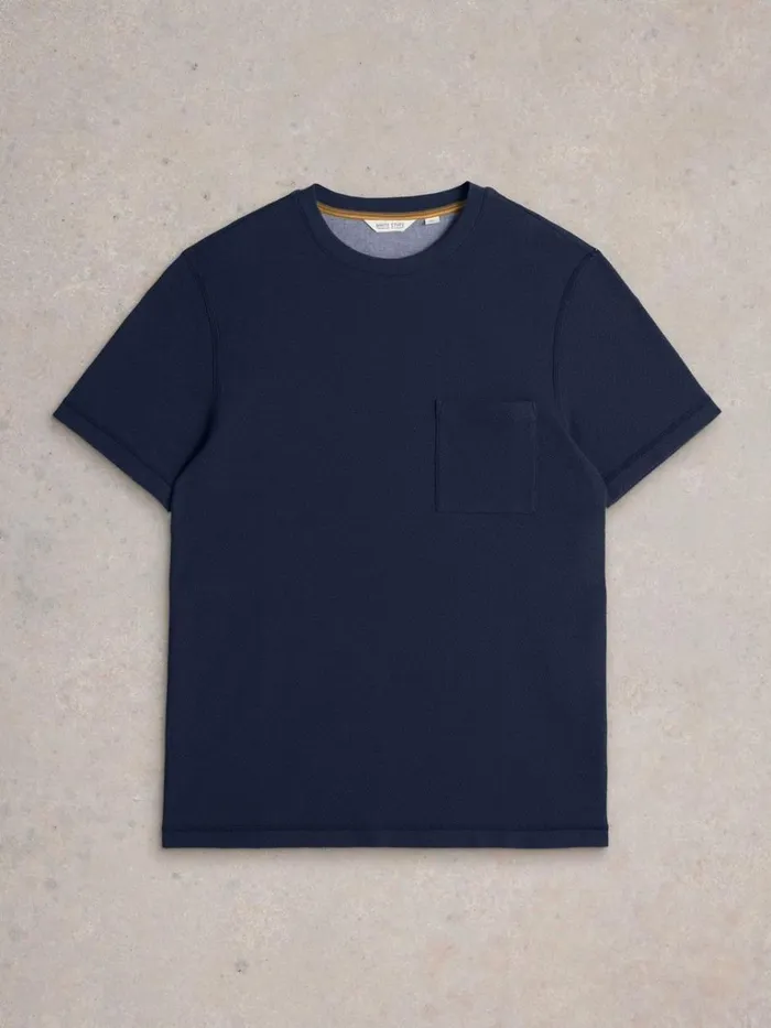 Men TSHIRTS White Stuff Tenby Textured SS Tee Dark Navy Men TSHIRTS White Stuff Tenby Textured SS Tee Dark Navy