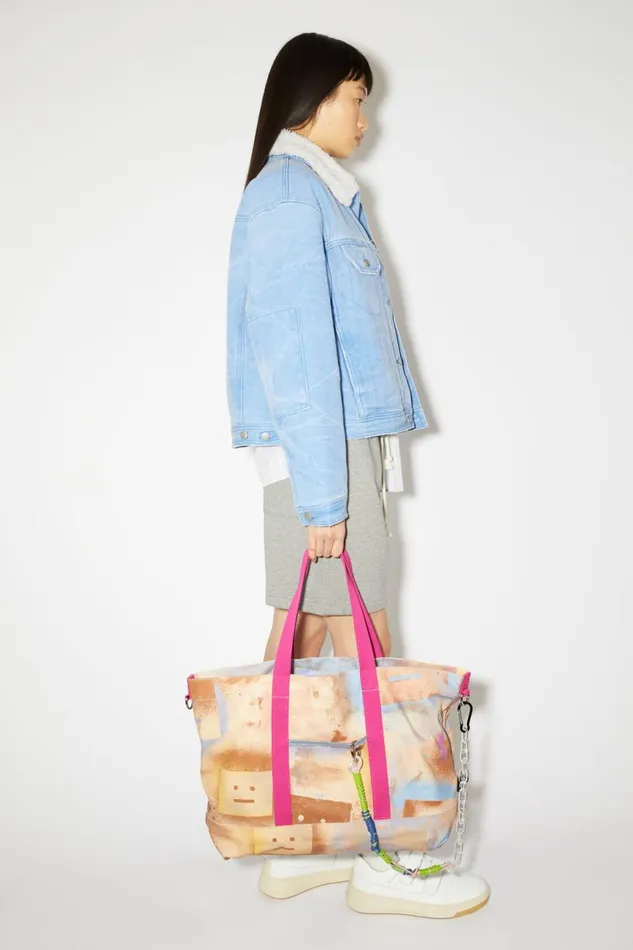 Men Tote Bag Beigemulti Acne Studios Bags