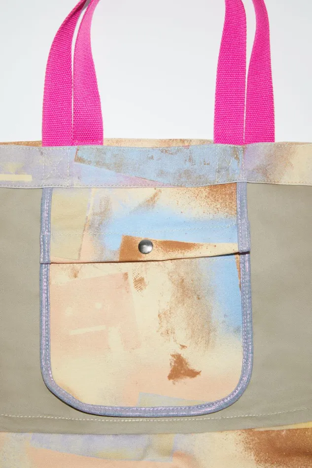 Men Tote Bag Beigemulti Acne Studios Bags