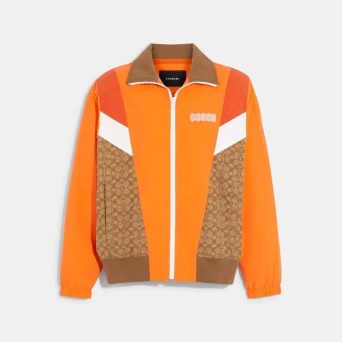 Men Track Jacket Orangetan Signature Multi Coach Jackets and Outerwear