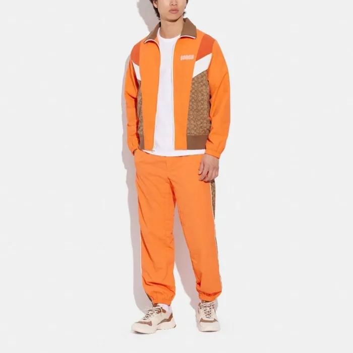 Men Track Jacket Orangetan Signature Multi Coach Jackets and Outerwear