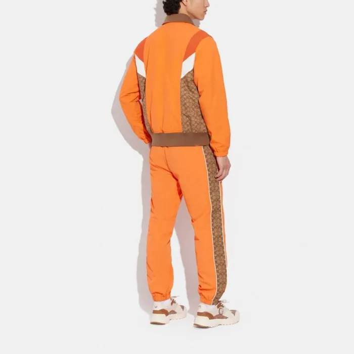 Men Track Jacket Orangetan Signature Multi Coach Jackets and Outerwear