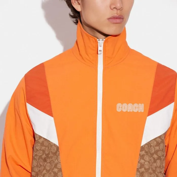 Men Track Jacket Orangetan Signature Multi Coach Jackets and Outerwear
