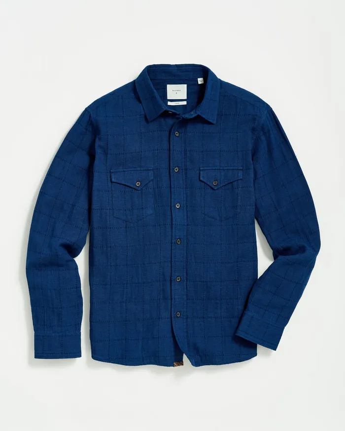 Men Western Shirt Indigo Billy Reid Shirting