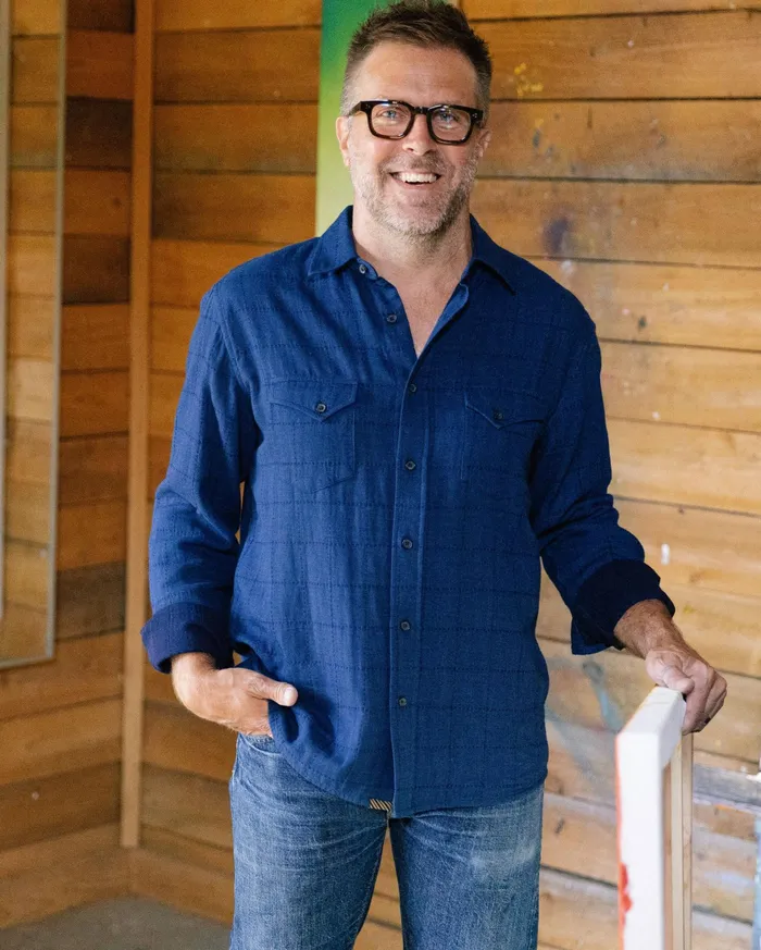 Men Western Shirt Indigo Billy Reid Shirting
