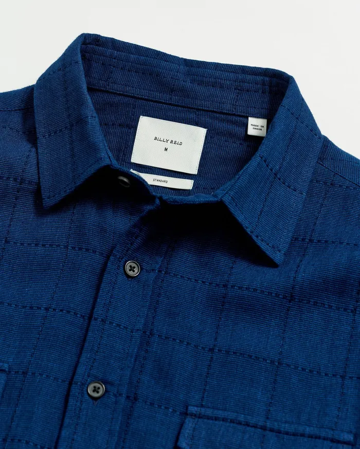 Men Western Shirt Indigo Billy Reid Shirting