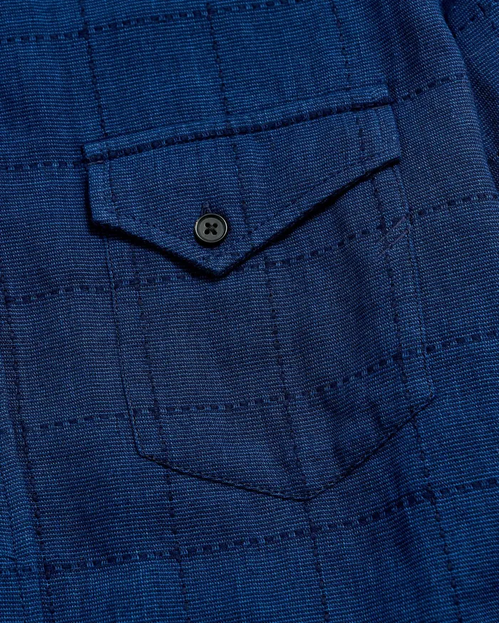 Men Western Shirt Indigo Billy Reid Shirting