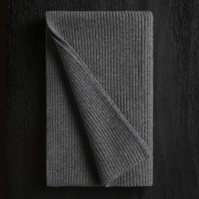 MENWOMEN James Perse CASHMERE COLLECTION Thermal Cashmere Scarf Grey Felt