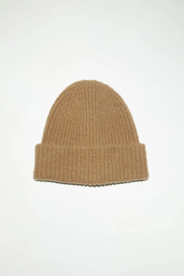 Men Wool Blend Beanie Camel Brown Acne Studios Hats