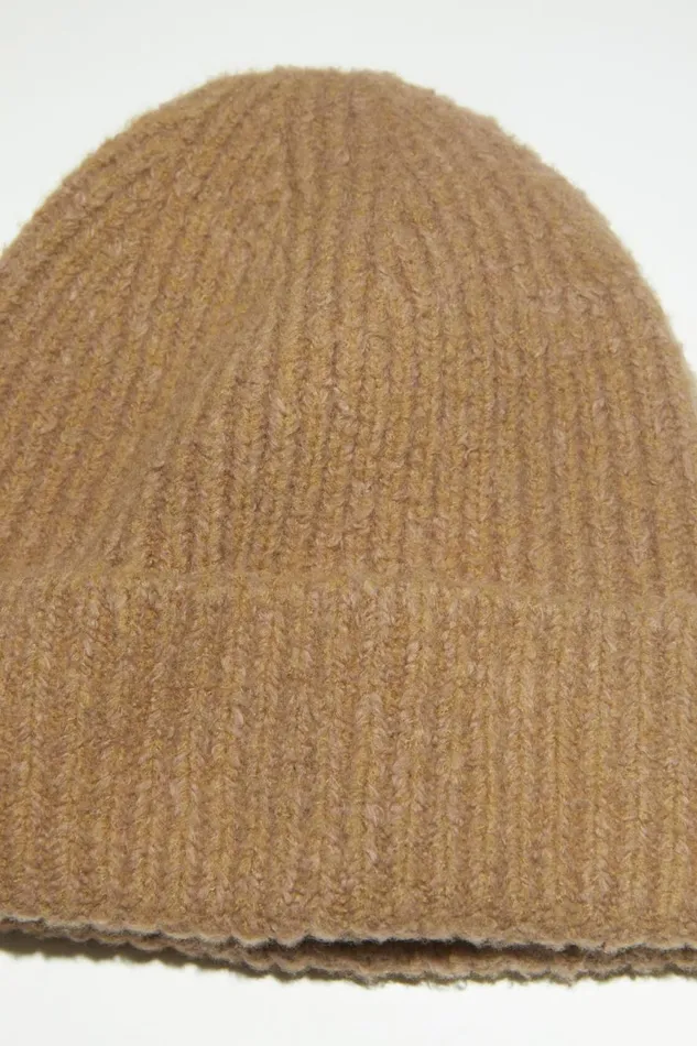 Men Wool Blend Beanie Camel Brown Acne Studios Hats