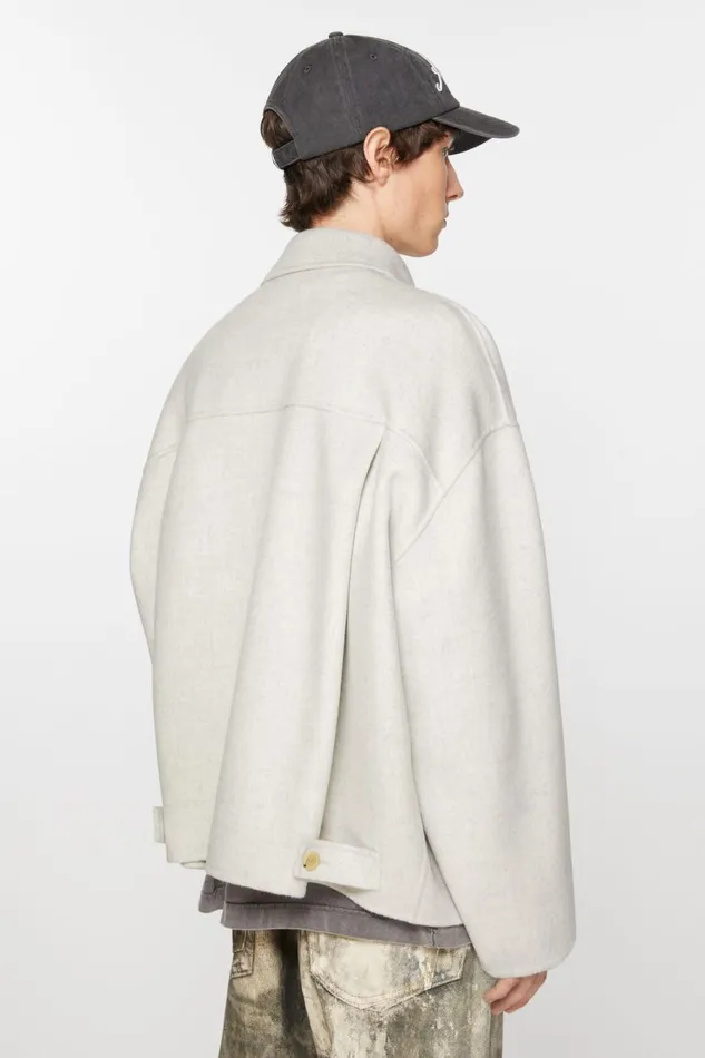 Men Wool Jacket Light Grey Melange Acne Studios Outerwear