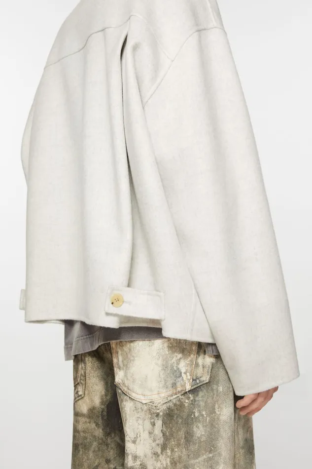Men Wool Jacket Light Grey Melange Acne Studios Outerwear
