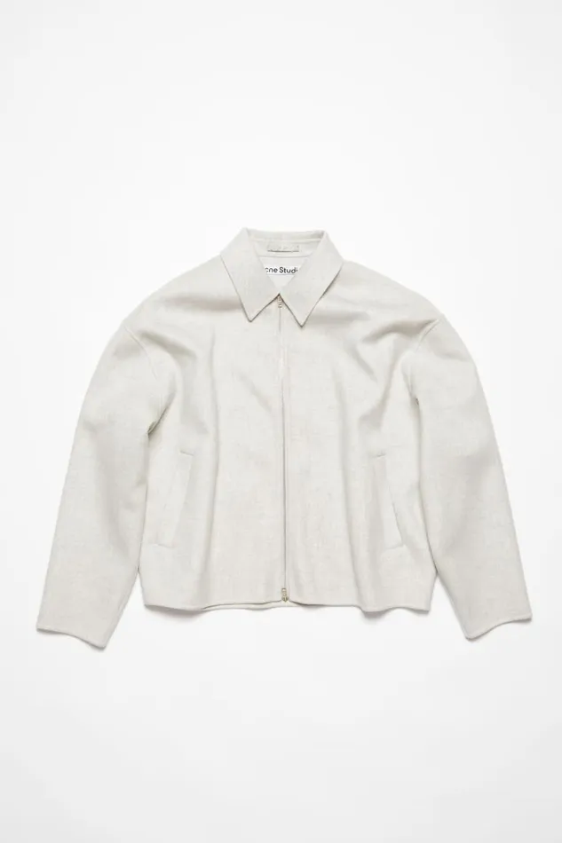 Men Wool Jacket Light Grey Melange Acne Studios Outerwear