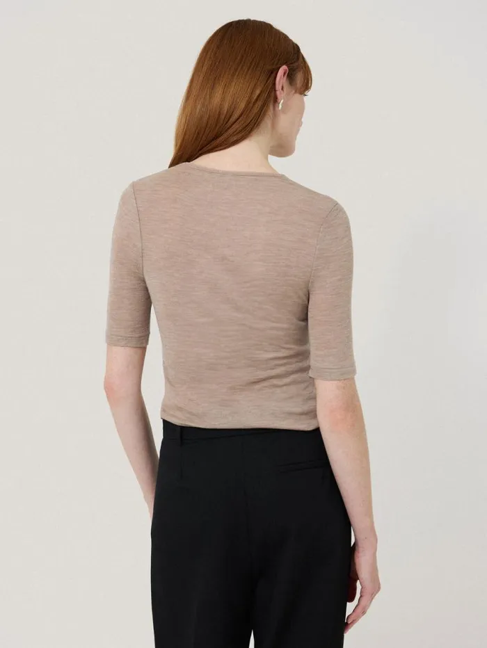 Merino Half Sleeve Tshirt Stone Women Jigsaw Shirts and Tops