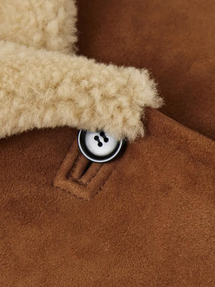 Merino Shearling Leather Coat Ginger Women Jigsaw Coats and Jackets
