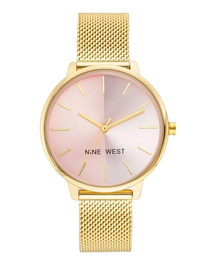 Mesh Bracelet Watch Goldtone Women Nine West Straps