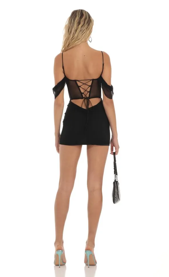 Mesh Corset Dress Black Women LUCY IN THE SKY Mini Dresses Mesh Corset Dress Black Women LUCY IN THE SKY Mini Dresses