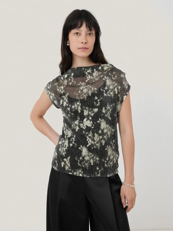 Metallic Asymmetric Top Gold Women Jigsaw Party