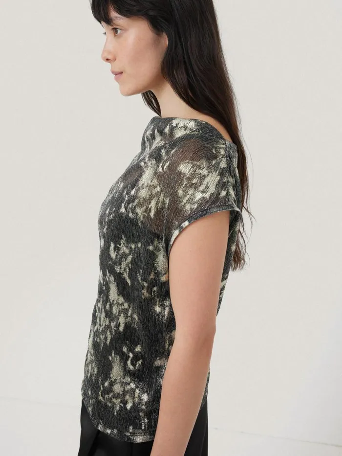 Metallic Asymmetric Top Gold Women Jigsaw Party