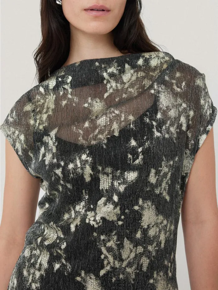 Metallic Asymmetric Top Gold Women Jigsaw Party