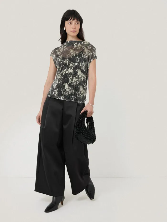 Metallic Asymmetric Top Gold Women Jigsaw Party