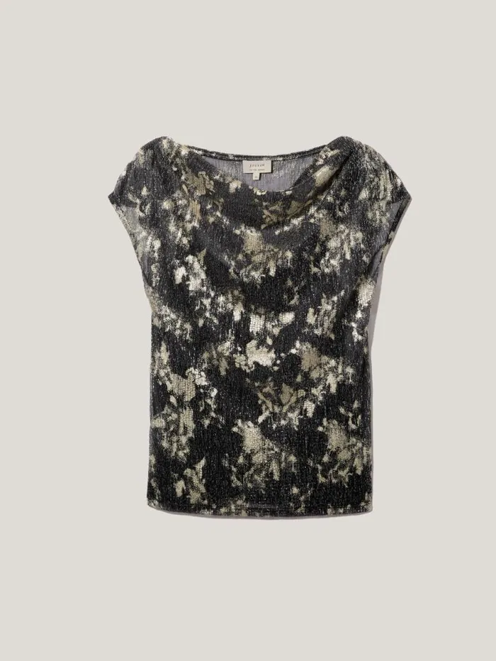 Metallic Asymmetric Top Gold Women Jigsaw Party