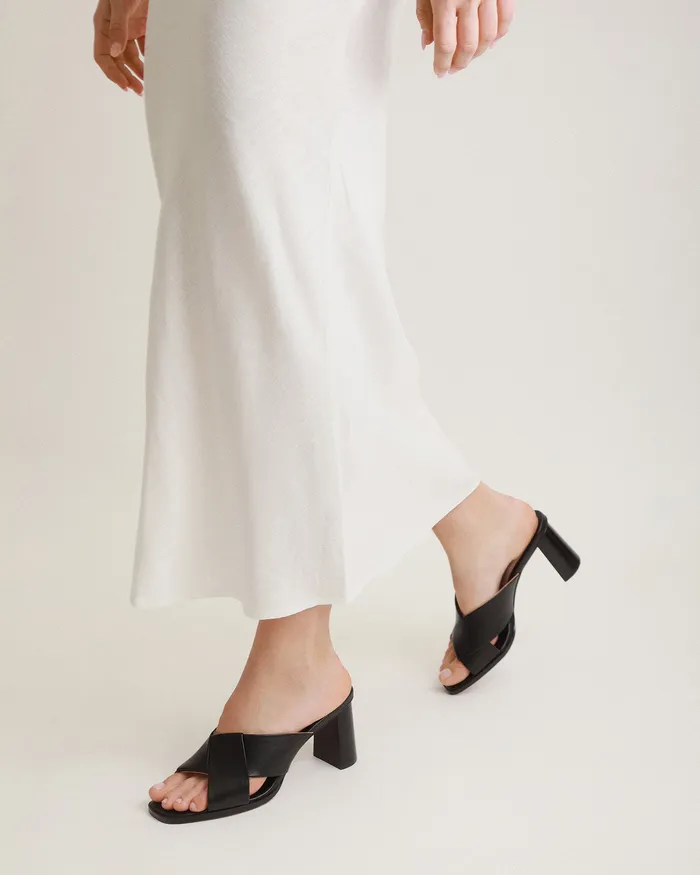 MID HEELS jomercer Women Carrie mid heel sandals black leather MID HEELS jomercer Women Carrie mid heel sandals black leather