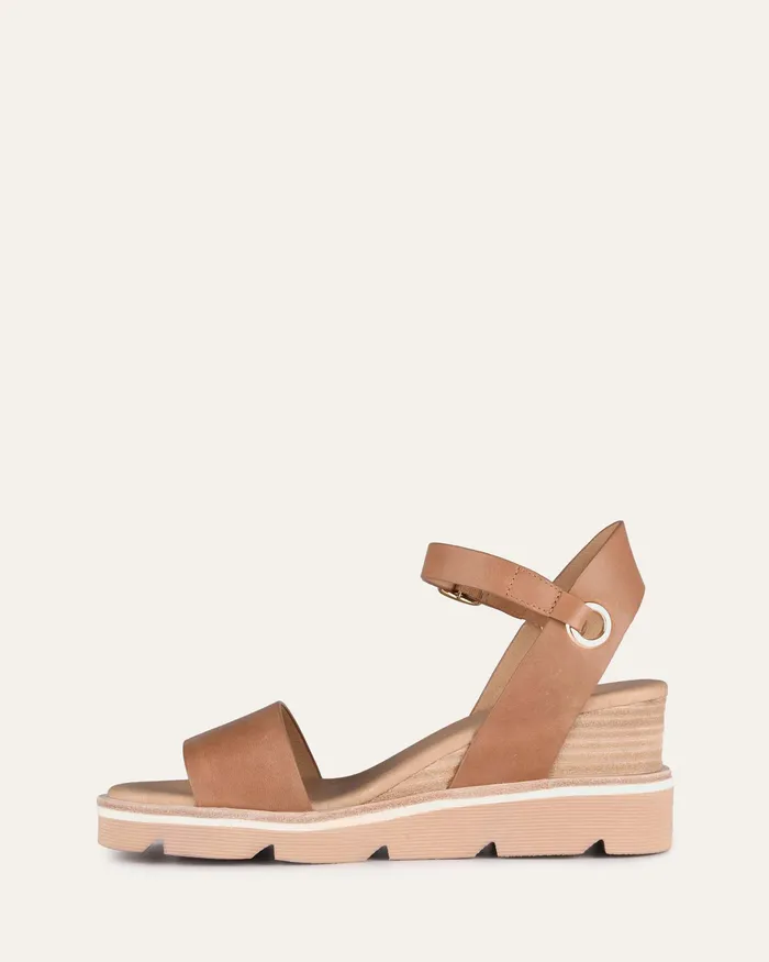 MID HEELS Katie mid heel wedge sandals tan leather 8211 jomercer Women MID HEELS Katie mid heel wedge sandals tan leather 8211 jomercer Women