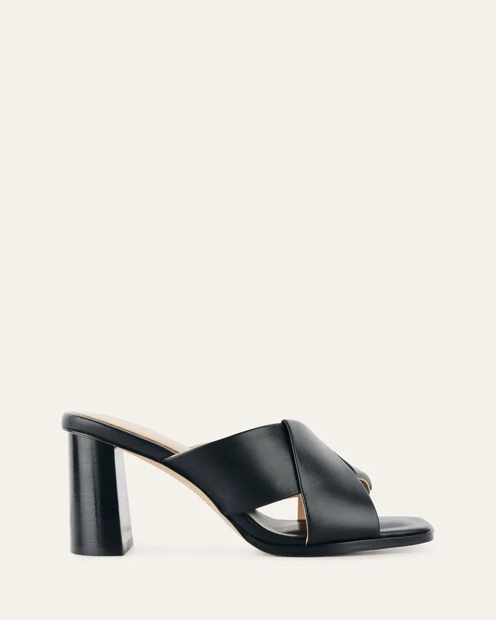 MID SANDALS Carrie mid heel sandals black leather jomercer Women