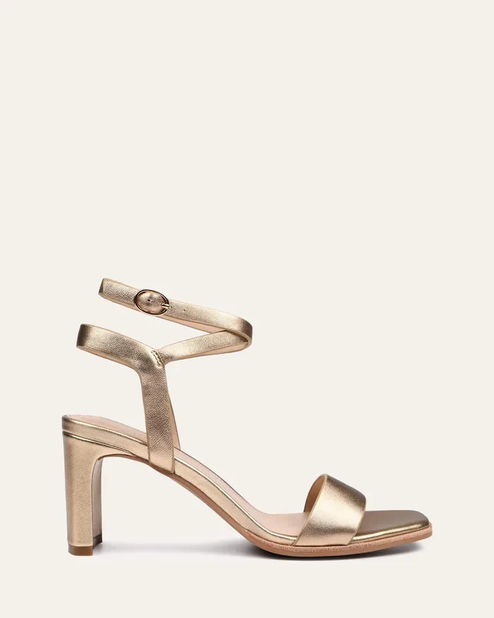 MID SANDALS Natsu mid heel sandals soft gold leather 8211 jomercer Women
