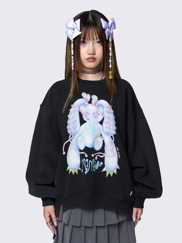 Minga X Ema Gaspar Bunny Graphic Sweatshirt Women Minga London Sweatshirts and Hoodies